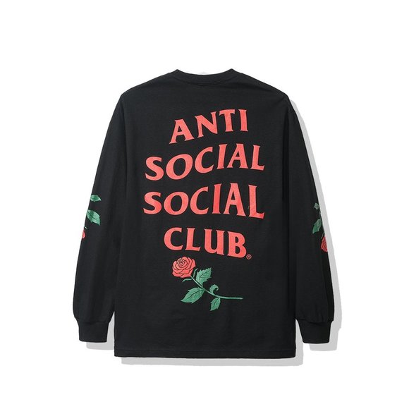 Anti Social Social Club Tops - Violets Are Blue Black Long Sleeve Tee